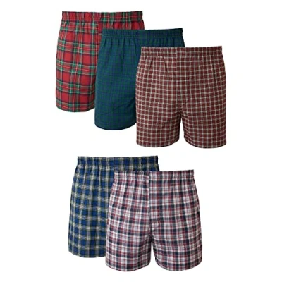 Afbeelding van Hanes Men&#039;s 5 Pack Tartan Boxer with Inside Exposed Waistband, Multi, XX Large
