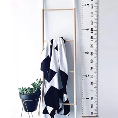 Afbeelding van bestmall Baby Groeigrafiek Canvas Muur Opknoping Meten Linialen voor Kids Jongens Meisjes Kamer Decoratie Kwekerij Verwijderbare Hoogte en Groei Grafiek 7,1 x 70,7 cm