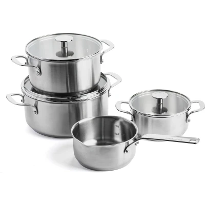 Afbeelding van KitchenAid Stainless Steel kookpannenset met deksels 4 delig RVS inductie PFAS vrij