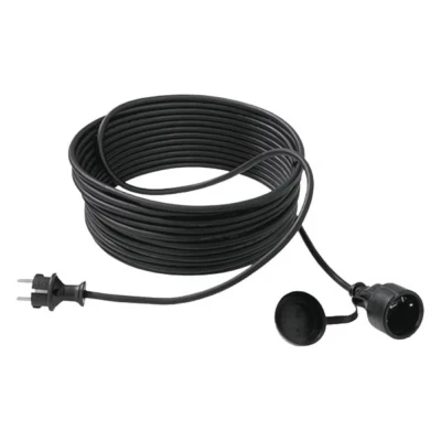 Afbeelding van Bachmann 343.179 Stroom Verlengkabel 16 A Zwart 10.00 m H05VV F 3G 1,5 mm²
