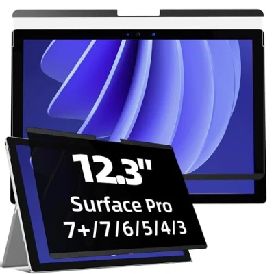 Afbeelding van Magnetische privacyfilter compatibel met Microsoft Surface Pro 7+/7/6/5/4/3, afneembare displaybescherming 4/5/6/7, privacyfolie, blauw lichtfilter, 12,3 inch