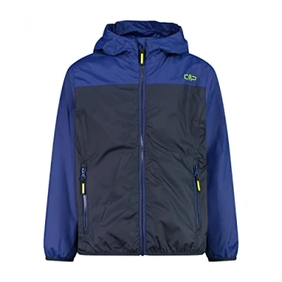 Afbeelding van CMP Regenjas voor kinderen met vaste capuchon, zwart blauw, maat 110