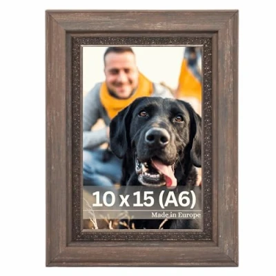 Afbeelding van Victor Fotolijst &quot;Boho&quot; Bruin in 10x15 cm Staaf: 30x16mm Vintage Decoratief Rustiek A6 Landhuis