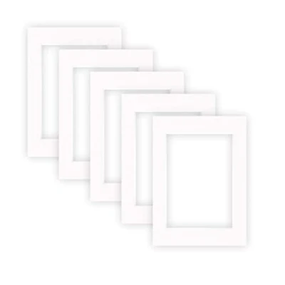 Afbeelding van nielsen Conservation Passepartout karton 2,2 mm set van 5 buitenformaat 13x18 cm voor beeldformaat 9x13 zuiver wit (licht wit) glad oppervlak