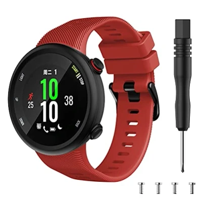 Afbeelding van Chainfo compatibel met Garmin Forerunner 45 / 45S Swim 2 Watch Strap, Soft Silicone Waterproof Replacement Strap (Pattern 11)