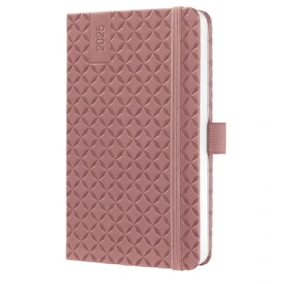 Afbeelding van 2x Weekagenda Flair A6 2025 (NL/FR/EN/DU) Dusty Red Hardcover