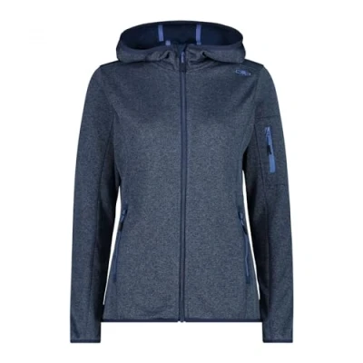 Afbeelding van CMP Knit Tech damesjas met vaste capuchon, blauw Provence, 40