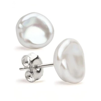 Afbeelding van Pareloorbellen Voor Dames Zoetwater Gekweekte Keshi Parels in Wit en Grijs Door SECRET &amp; YOU Sterling zilver 925 Beschikbaar 10 Maten van 7 8 mm tot 15 16
