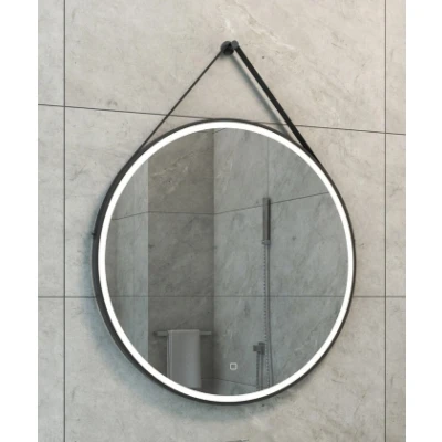 Afbeelding van Wiesbaden Cinto spiegel rond met band, LED verlichting 80 cm. mat