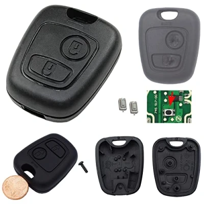 Afbeelding van Konikon Peugeot autosleutelbehuizing, geschikt voor 106 107 206 207 306 307 Boxer Expert, met 2x drukknop microtoetsen