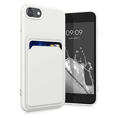 Afbeelding van kwmobile telefoonhoesje compatibel met Apple iPhone SE (2022) / (2020) 8 7 hoesje Case pasjeshouder Smartphone cover in wit