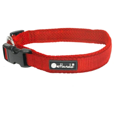 Afbeelding van Petlando Hondenhalsband Mesh Rood Klikhalsband 40 45/2.5 cm