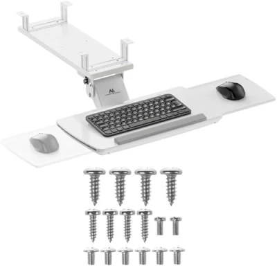 Afbeelding van Maclean Toetsenbordhouder voor onder het bureau verstelbaar, max. 5kg, wit, MC 156 W